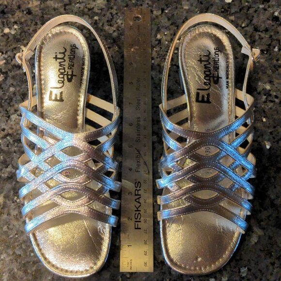 VTG Elegant Creations Silver Sandals Size 8.5 - Picture 12 of 12